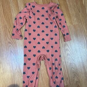 Cat & Jack Coral Baby Onesie with Blue Accents